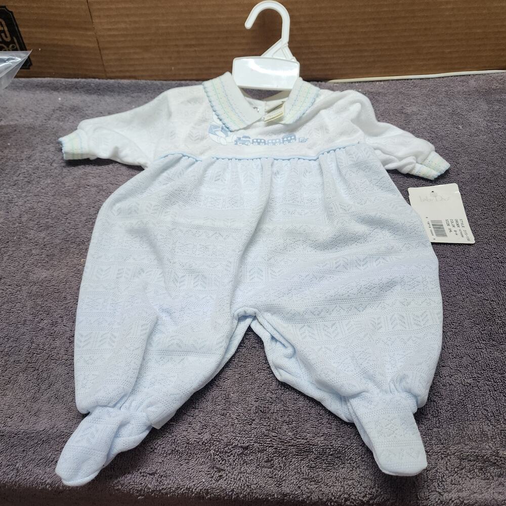 NWT Vintage baby Dior boy outfit trains 0-3 months b53